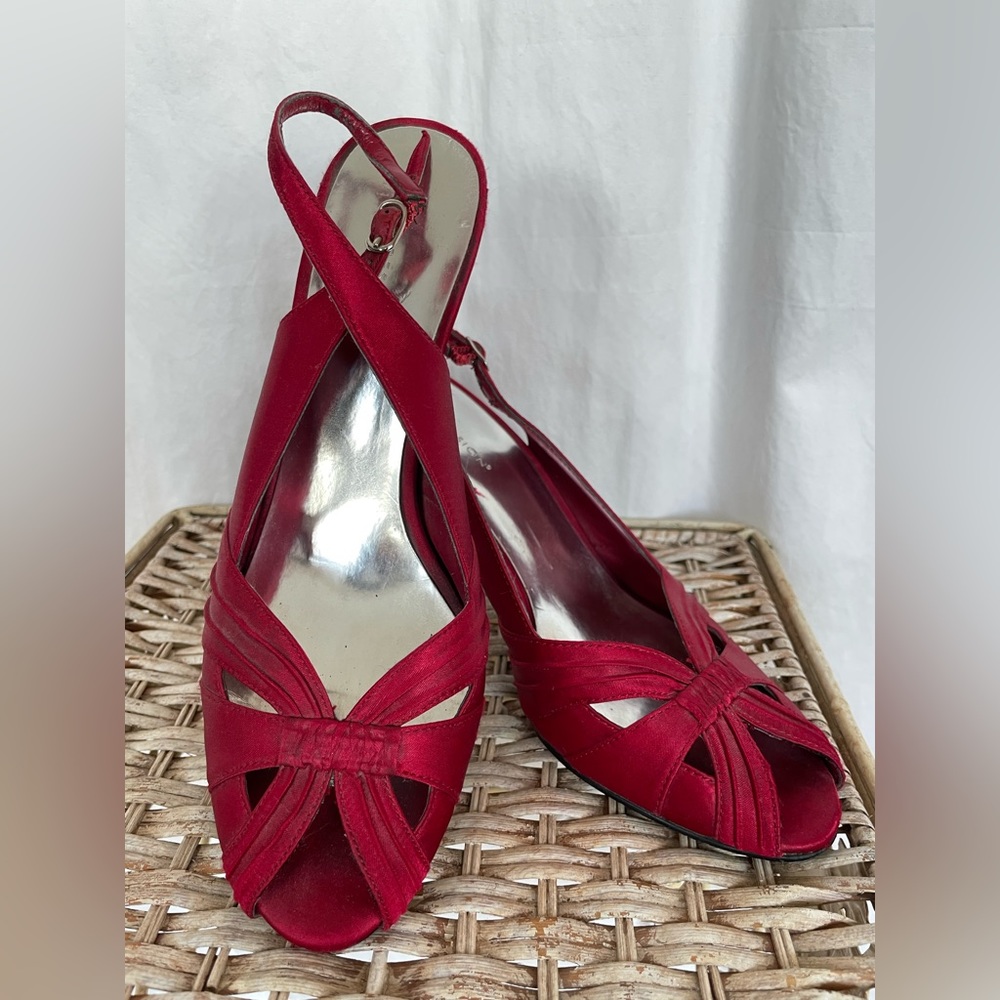 Red Satin Heels